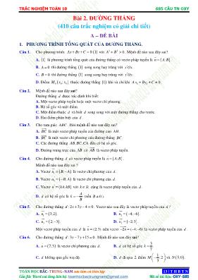 Trắc nghiệm môn Toán học 10